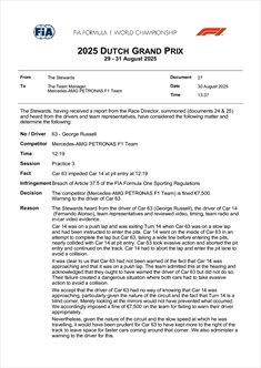 UFFICIALE: La decisione della FIA sull'episodio Russell-Alonso - UFFICIALE: La decisione della FIA sull'episodio Russell-Alonso