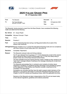 UFFICIALE - La FIA grazia Piastri - UFFICIALE - La FIA grazia Piastri