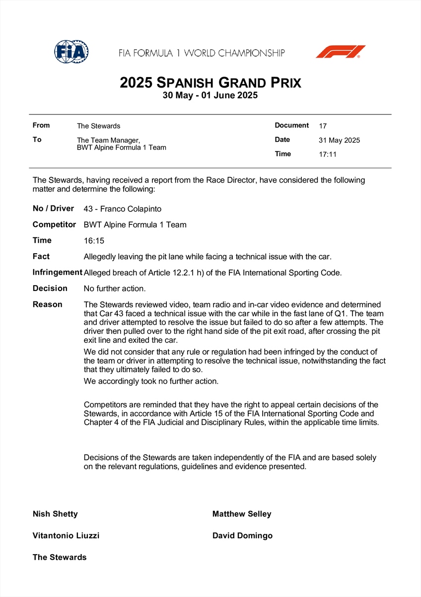 UFFICIALE - Le decisioni della FIA in Spagna: la griglia di partenza provvisoria