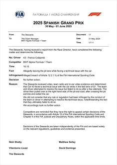 UFFICIALE - Le decisioni della FIA in Spagna: la griglia di partenza provvisoria - UFFICIALE - Le decisioni della FIA in Spagna: la griglia di partenza provvisoria