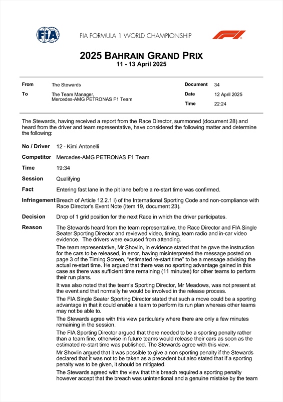 UFFICIALE - Mercedes penalizzata dalla FIA, cambia la griglia di partenza: i dettagli