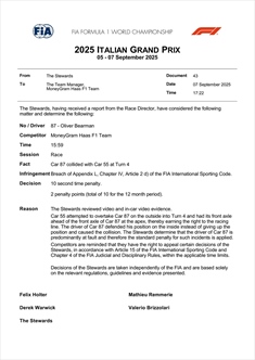 UFFICIALE - Monza: le decisioni FIA su Antonelli, Bearman, Alonso e Stroll - UFFICIALE - Monza: le decisioni FIA su Antonelli, Bearman, Alonso e Stroll