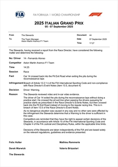 UFFICIALE - Monza: le decisioni FIA su Antonelli, Bearman, Alonso e Stroll - UFFICIALE - Monza: le decisioni FIA su Antonelli, Bearman, Alonso e Stroll