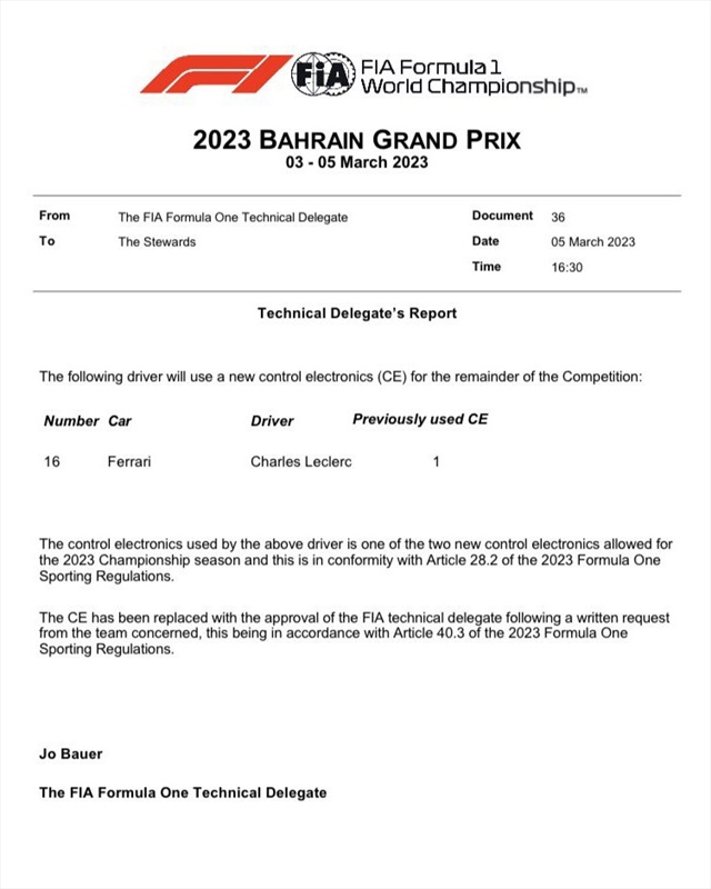 UFFICIALE - Problemi alla SF-23 di Leclerc: cambiata batteria e centralina elettronica