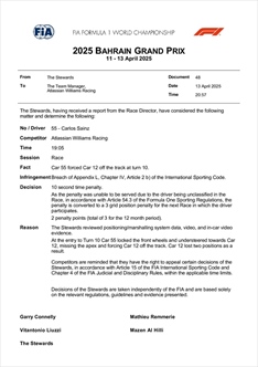 UFFICIALE - Sainz penalizzato per la prossima gara, i dettagli - UFFICIALE - Sainz penalizzato per la prossima gara, i dettagli