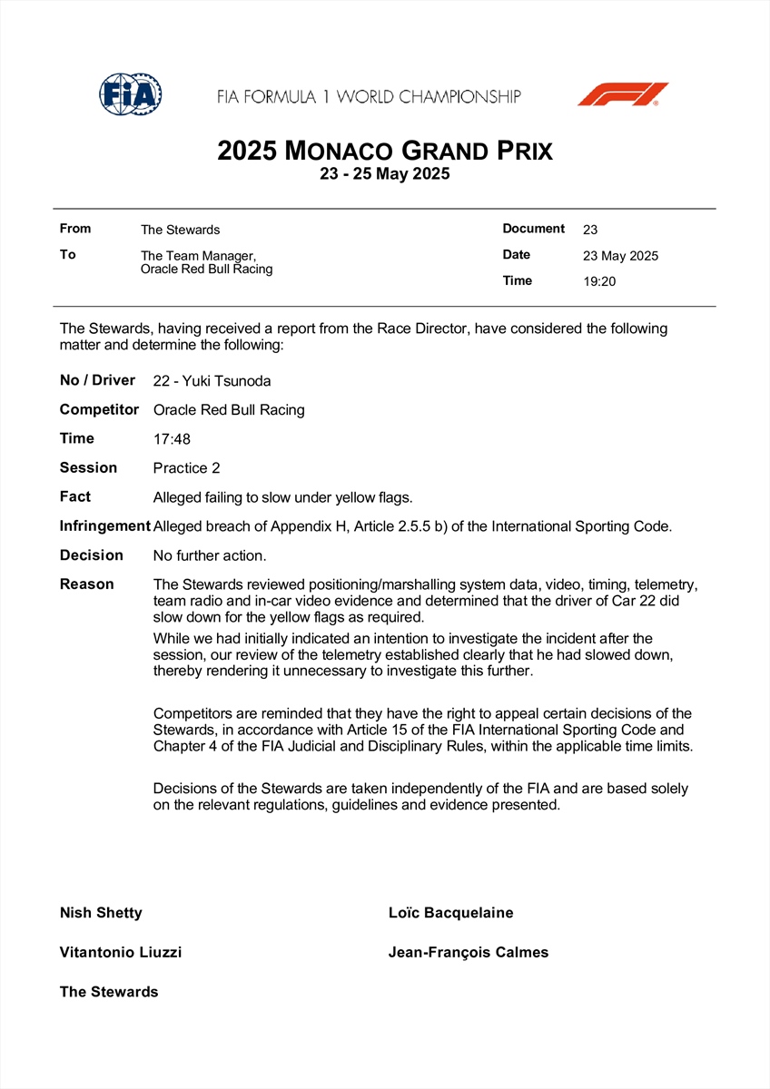 UFFICIALE - Tutte le decisioni della FIA nel venerdì di Monaco: c''è una penalità mostruosa