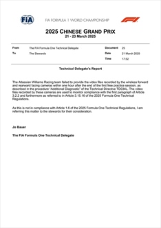 UFFICIALE - Williams sotto investigazione per aver violato il regolamento tecnico - UFFICIALE - Williams sotto investigazione per aver violato il regolamento tecnico
