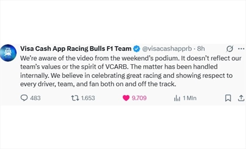 Un membro Racing Bulls fomenta i fischi per Norris sotto al podio, la reazione del team - Un membro Racing Bulls fomenta i fischi per Norris sotto al podio, la rezione del team