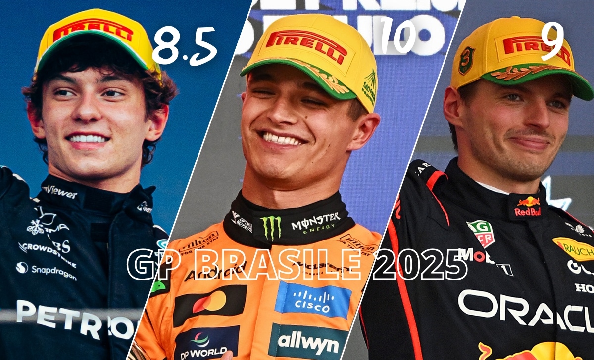 Verstappen emoziona e Norris vince in Brasile. Sfortuna Ferrari: le pagelle del GP 