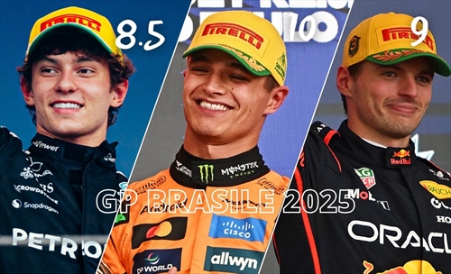 Verstappen emoziona e Norris vince in Brasile. Sfortuna Ferrari: le pagelle del GP 