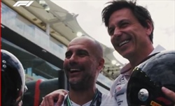 VIDEO - Toto Wolff e Pep Guardiola: la strana coppia in pista tra risate e alta velocità